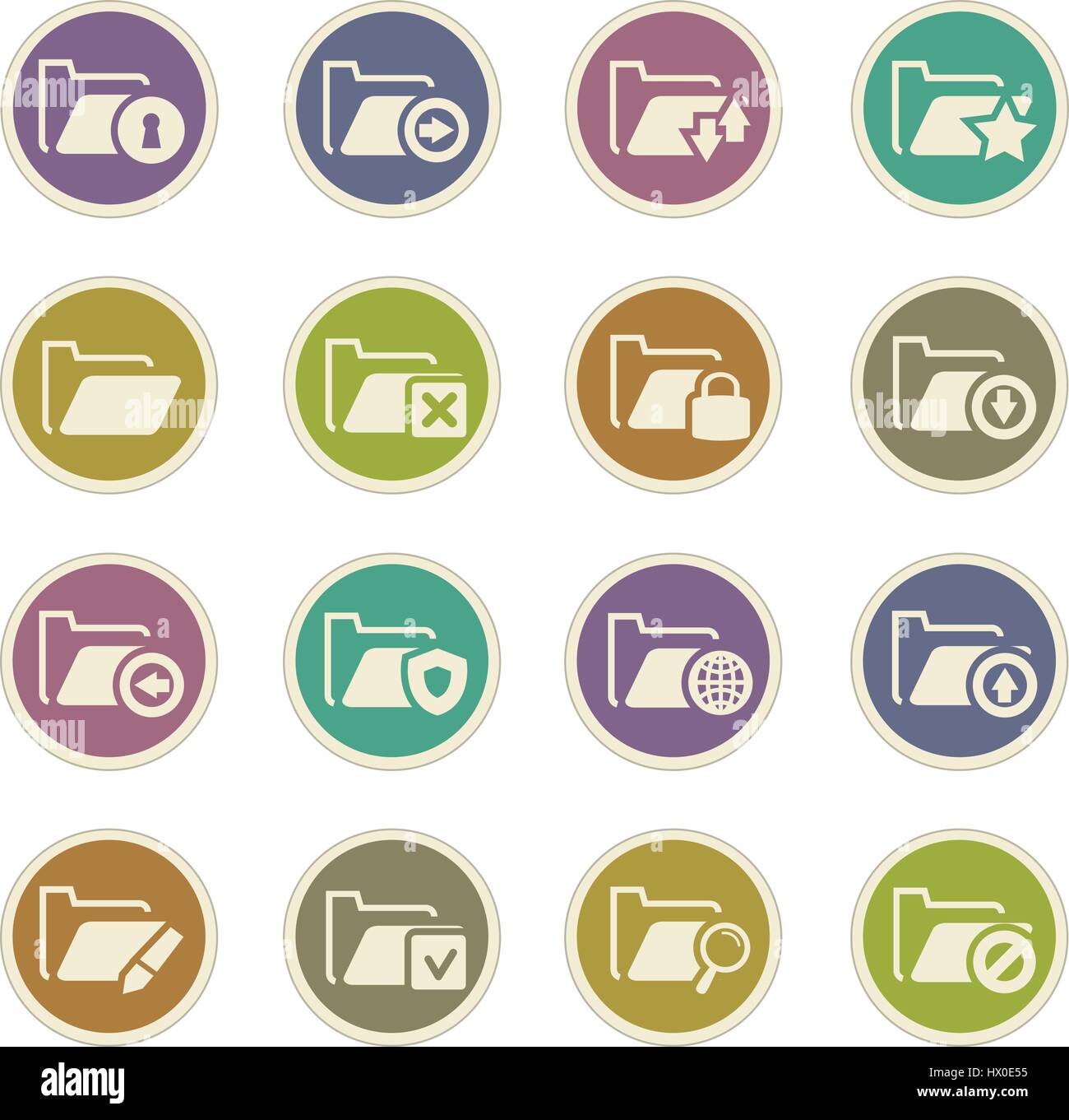 Folders icon set for web sites and user interface Stock Vector Image ...