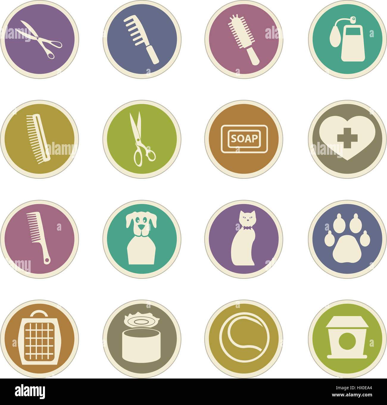 Goods for pets icon set for web sites and user interface Stock Vector ...