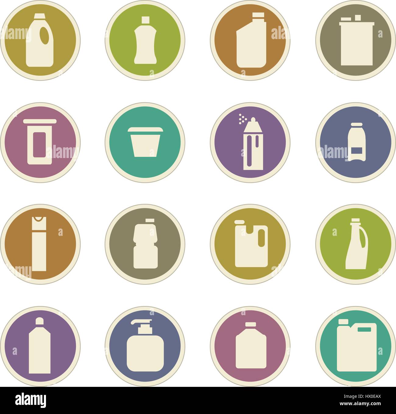 Household chemicals icon set for web sites and user interface Stock ...