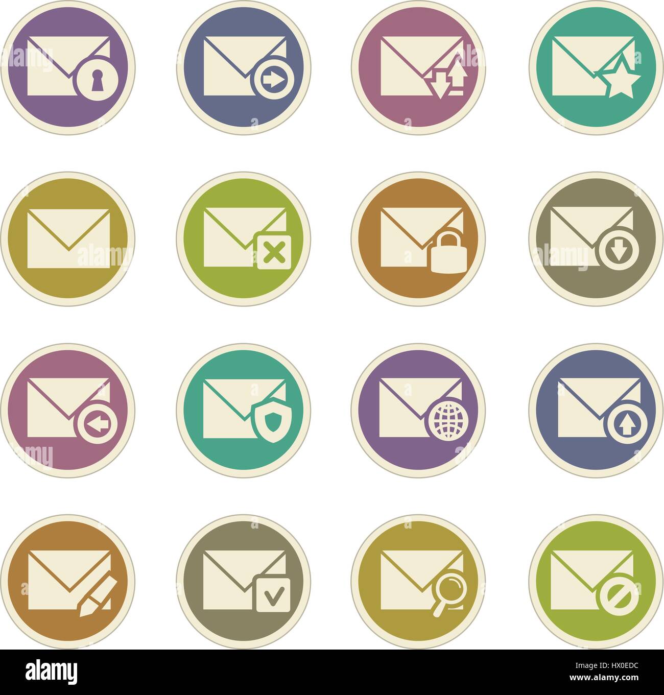 Mail and envelope icon set for web sites and user interface Stock ...
