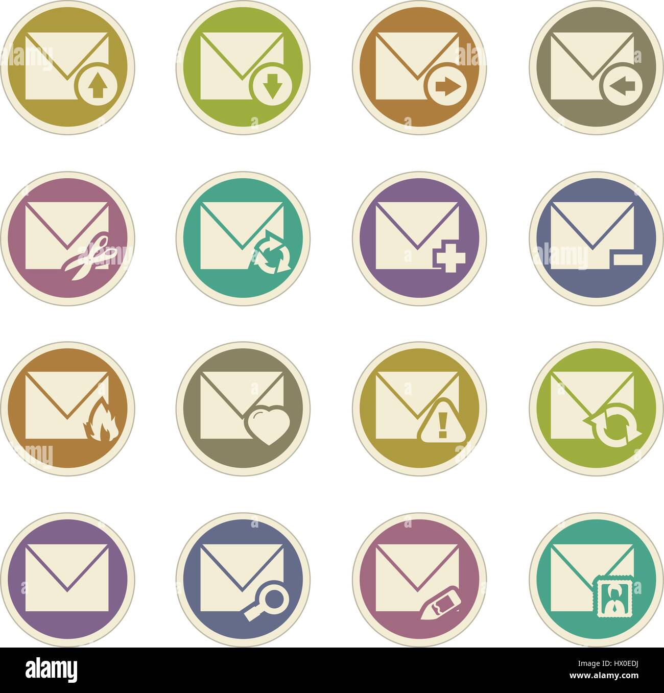 Mail and envelope icon set for web sites and user interface Stock ...