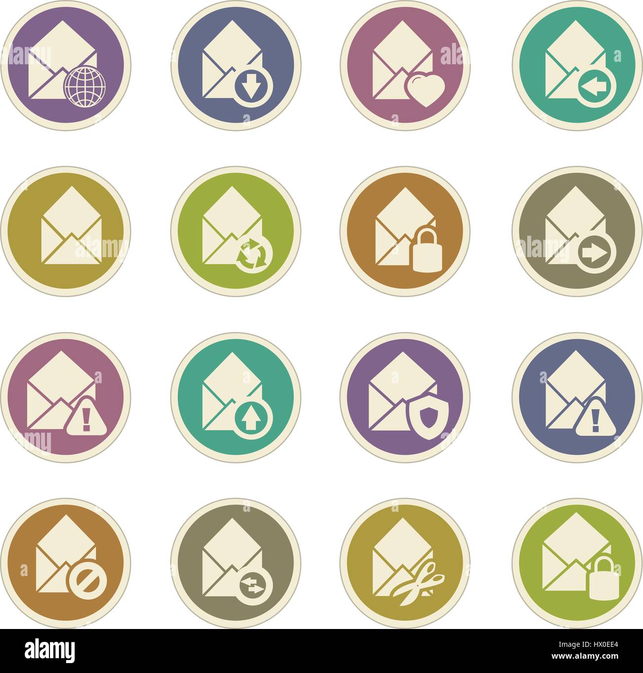 Mail and envelope icon set for web sites and user interface Stock ...