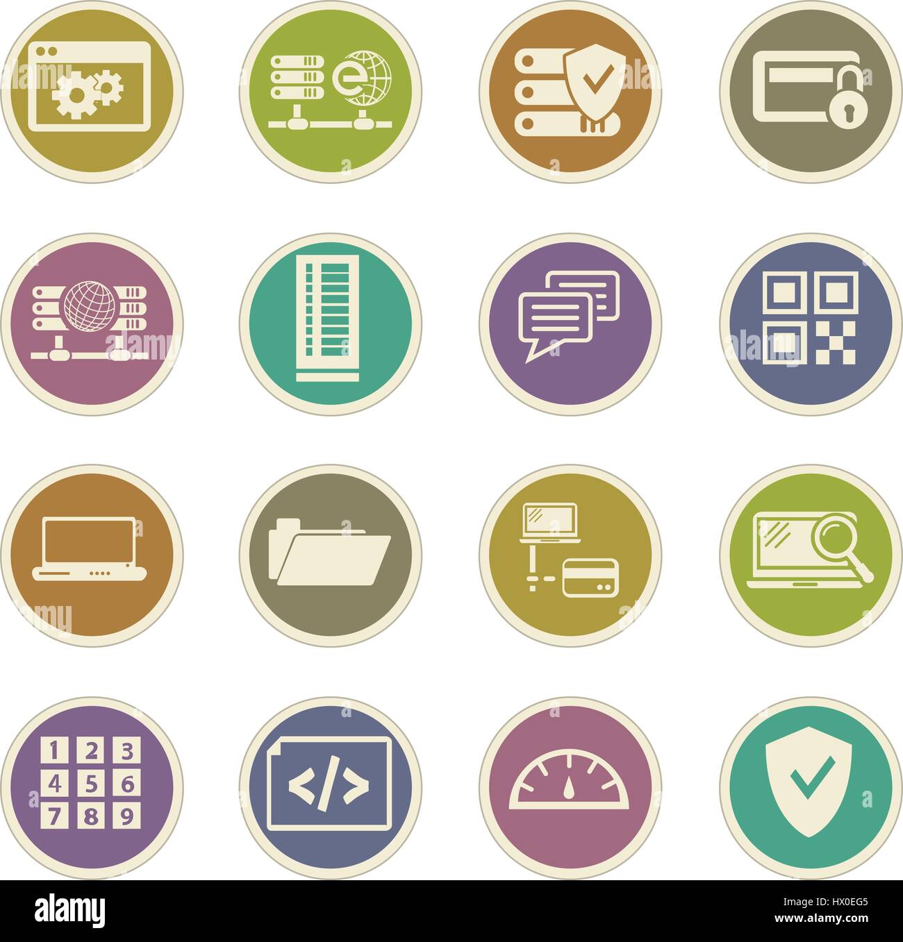 Internet, server, network icon set for web sites and user interface ...