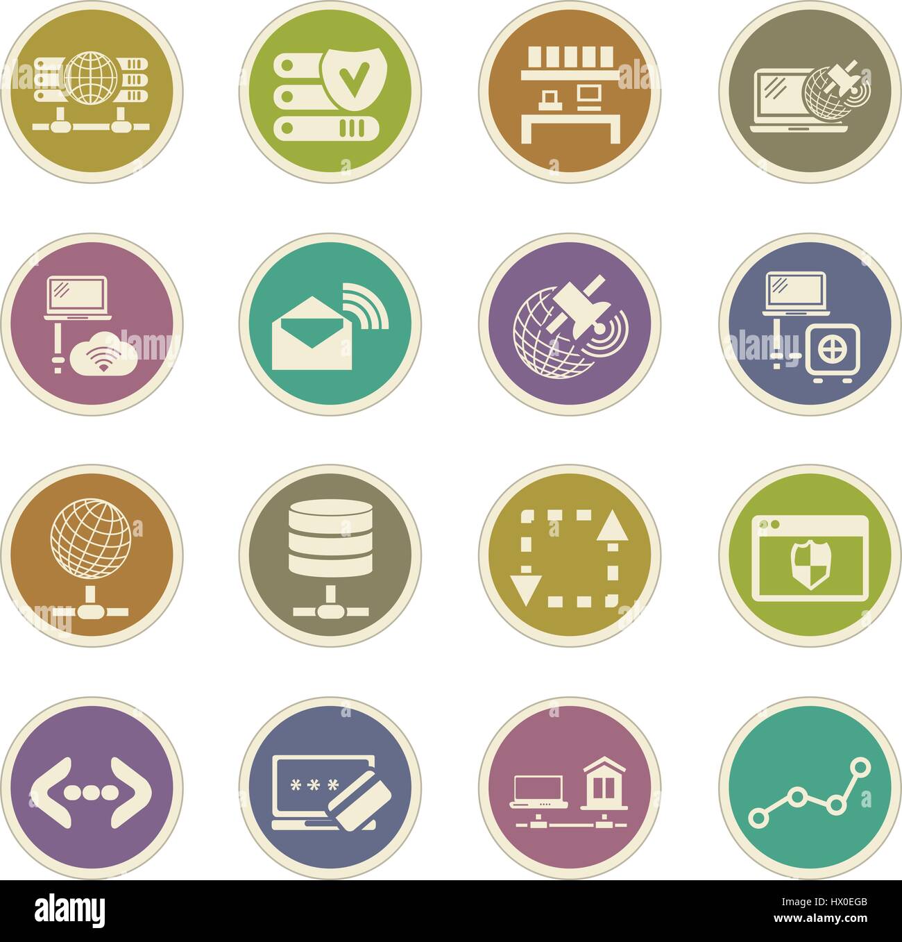 Internet, server, network icon set for web sites and user interface ...