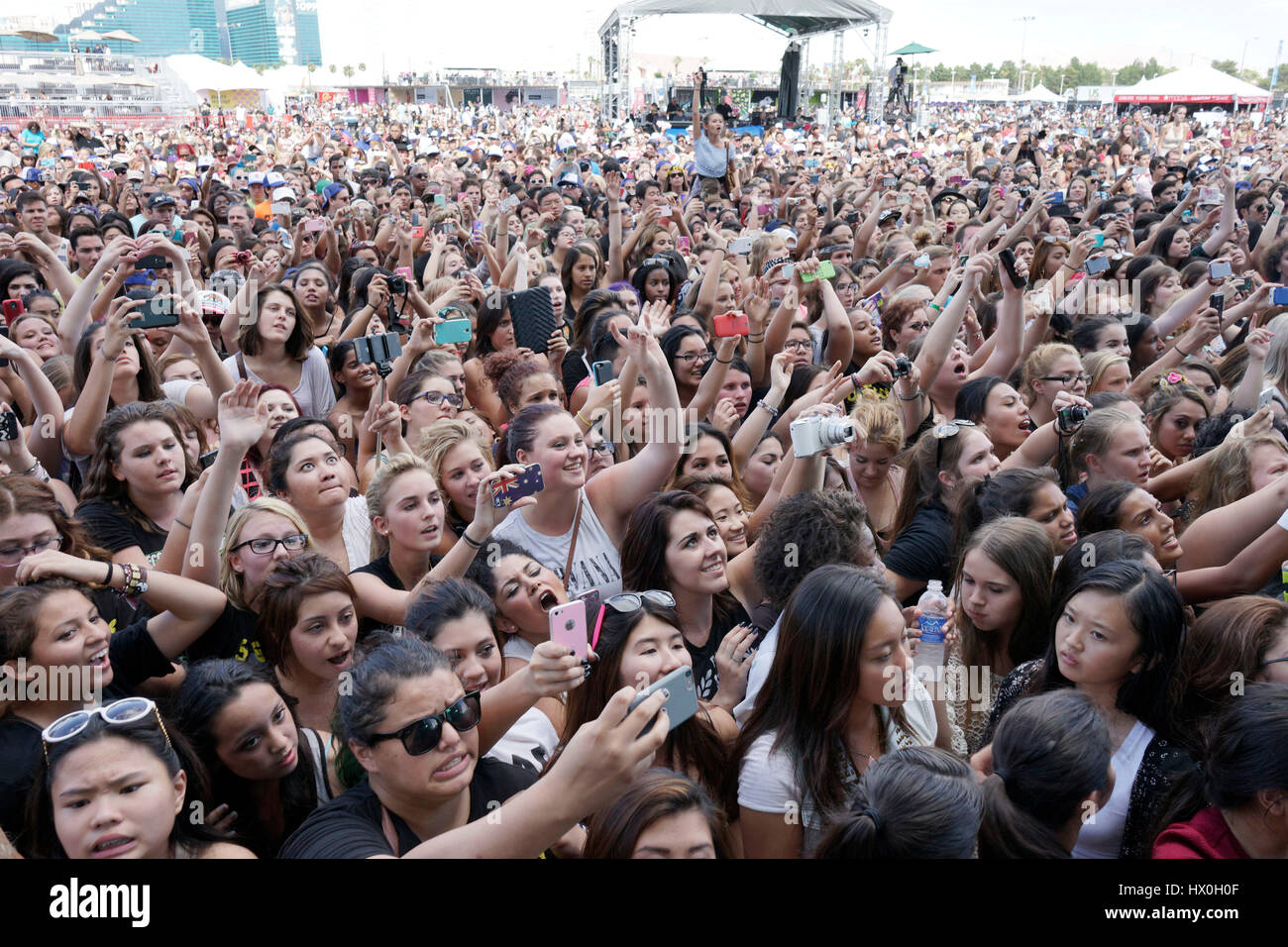 Fans of 5 Seconds of Summer at the the iHeartRadio Music Festival & Village on September 20 ...