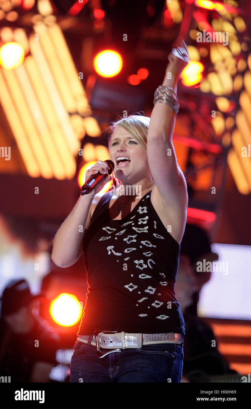 Miranda Lambert sings during rehearsals for the 45th Academy of Country