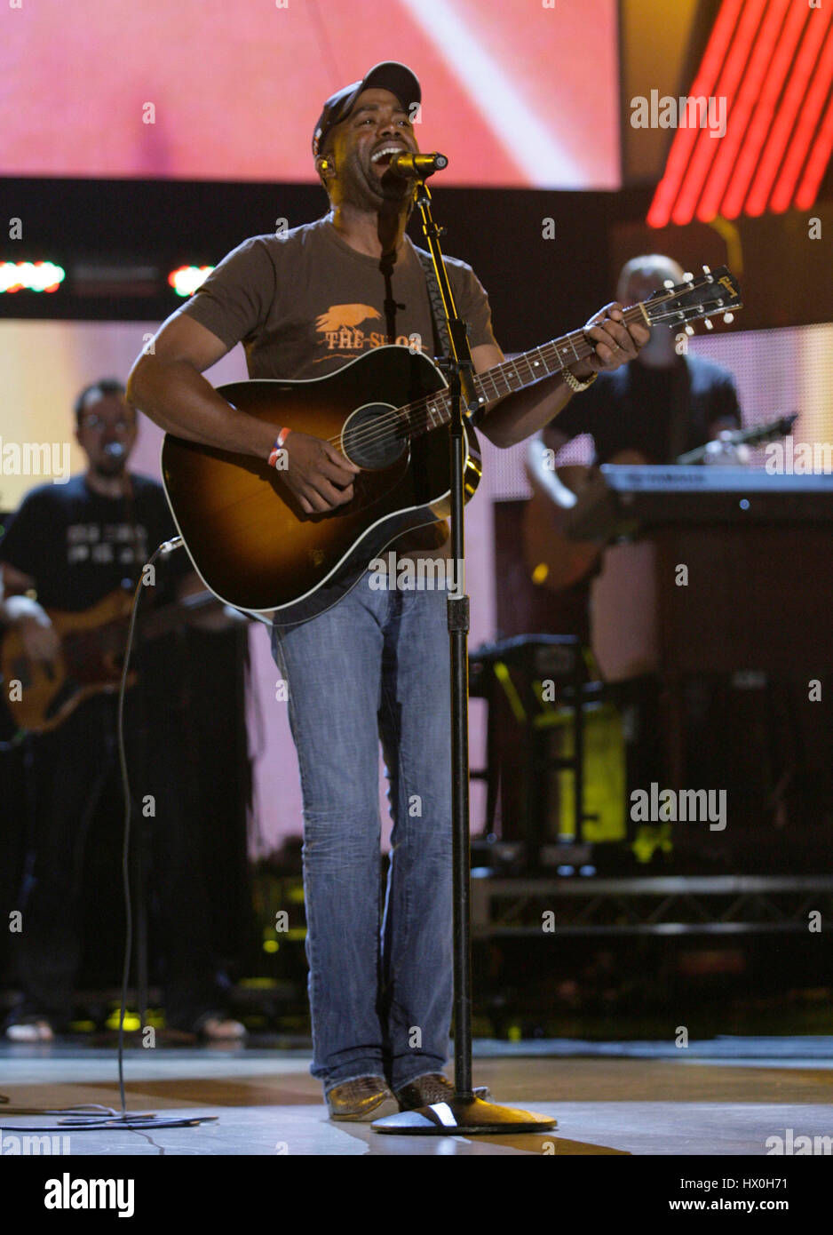 Darius Rucker performs during rehearsals for the 45th Academy of Country Music Awards at the MGM Grand Garden Arena in Las Vegas, Nevada on April 17, 2010. Photo by Francis Specker Stock Photo