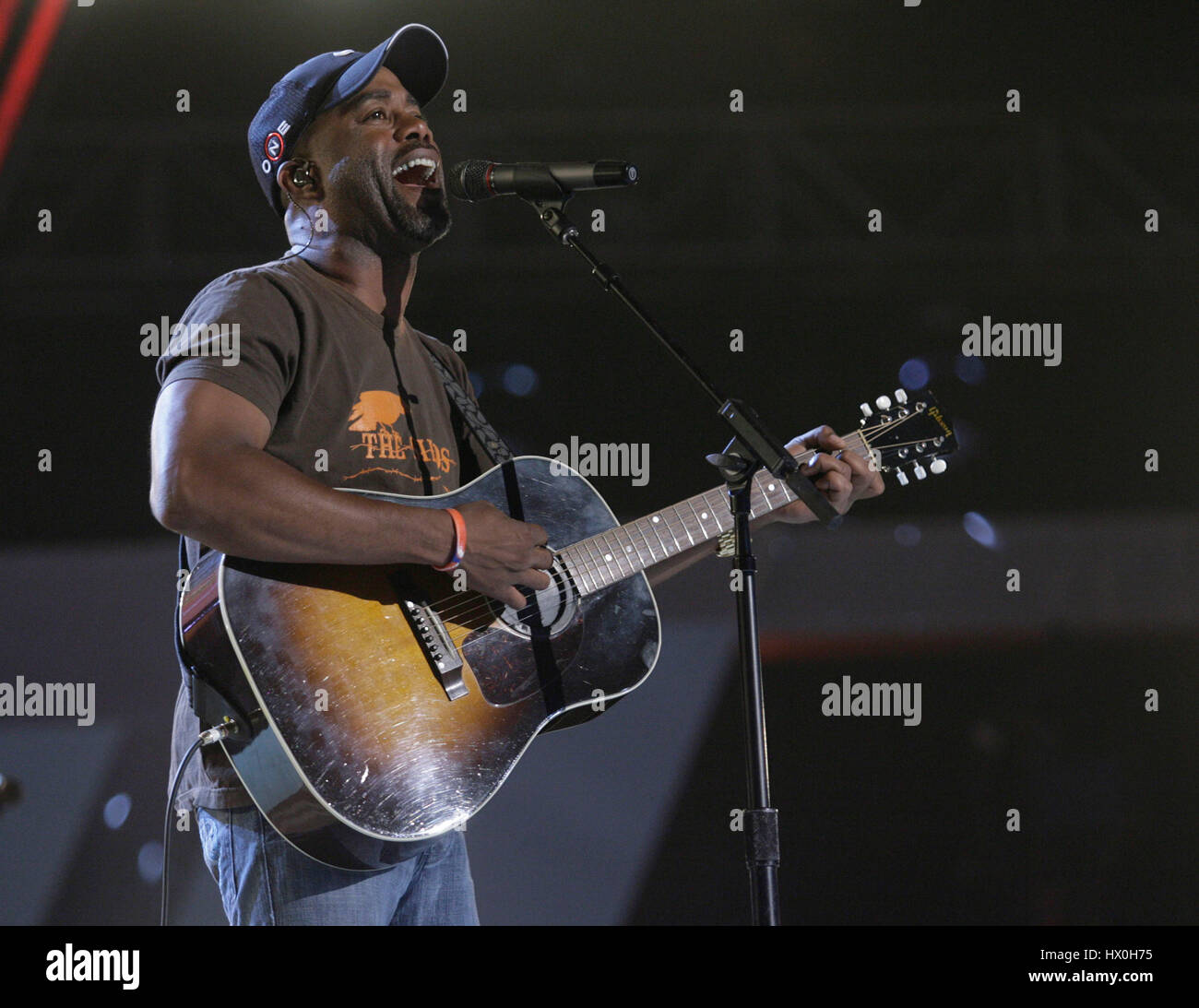 Darius Rucker performs during rehearsals for the 45th Academy of Country Music Awards at the MGM Grand Garden Arena in Las Vegas, Nevada on April 17, 2010. Photo by Francis Specker Stock Photo