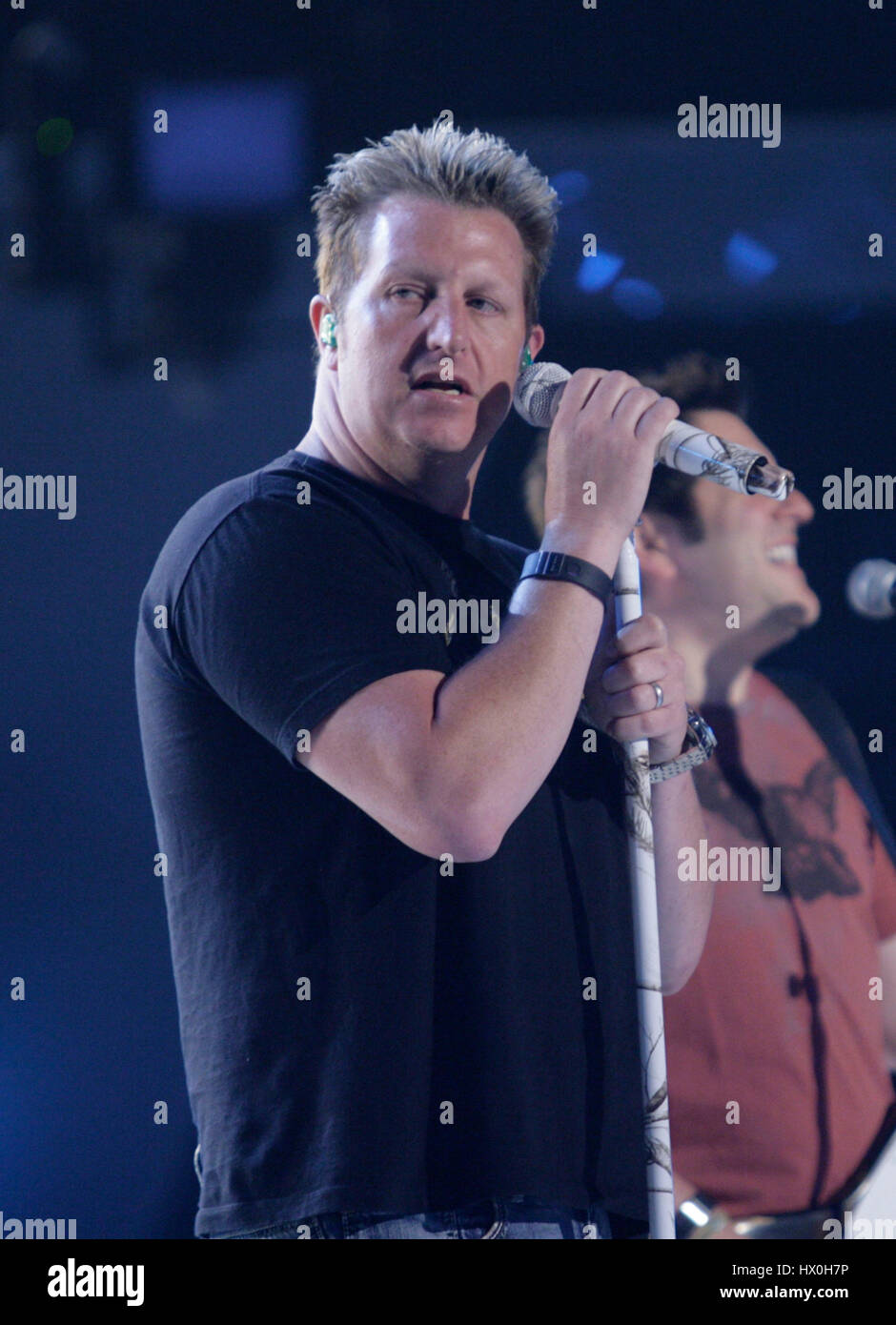 The group Rascal Flatts with Gary LeVox performs during rehearsals for ...