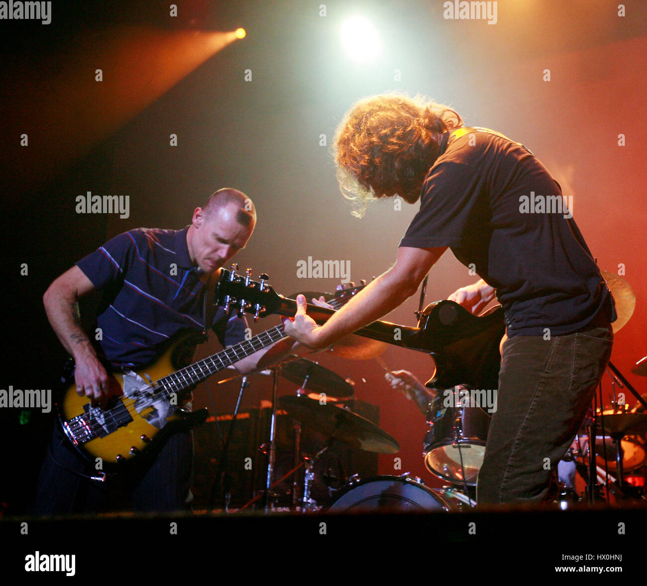 Eddie Vedder, right, performs with Flea of the Red Hot Chili Peppers in