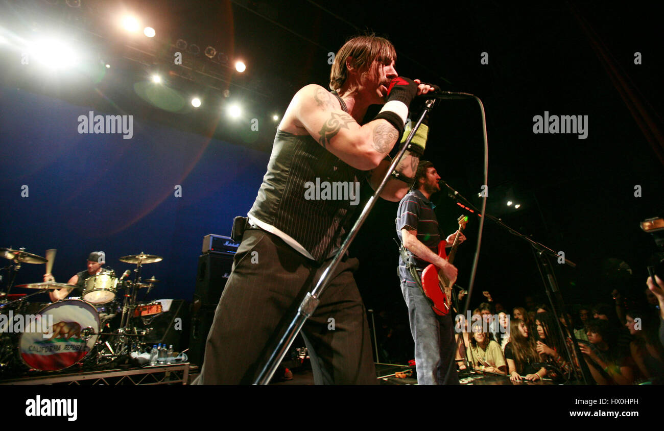 Lead singer Anthony Kiedis of the rock group, The Red Hot Chili Peppers