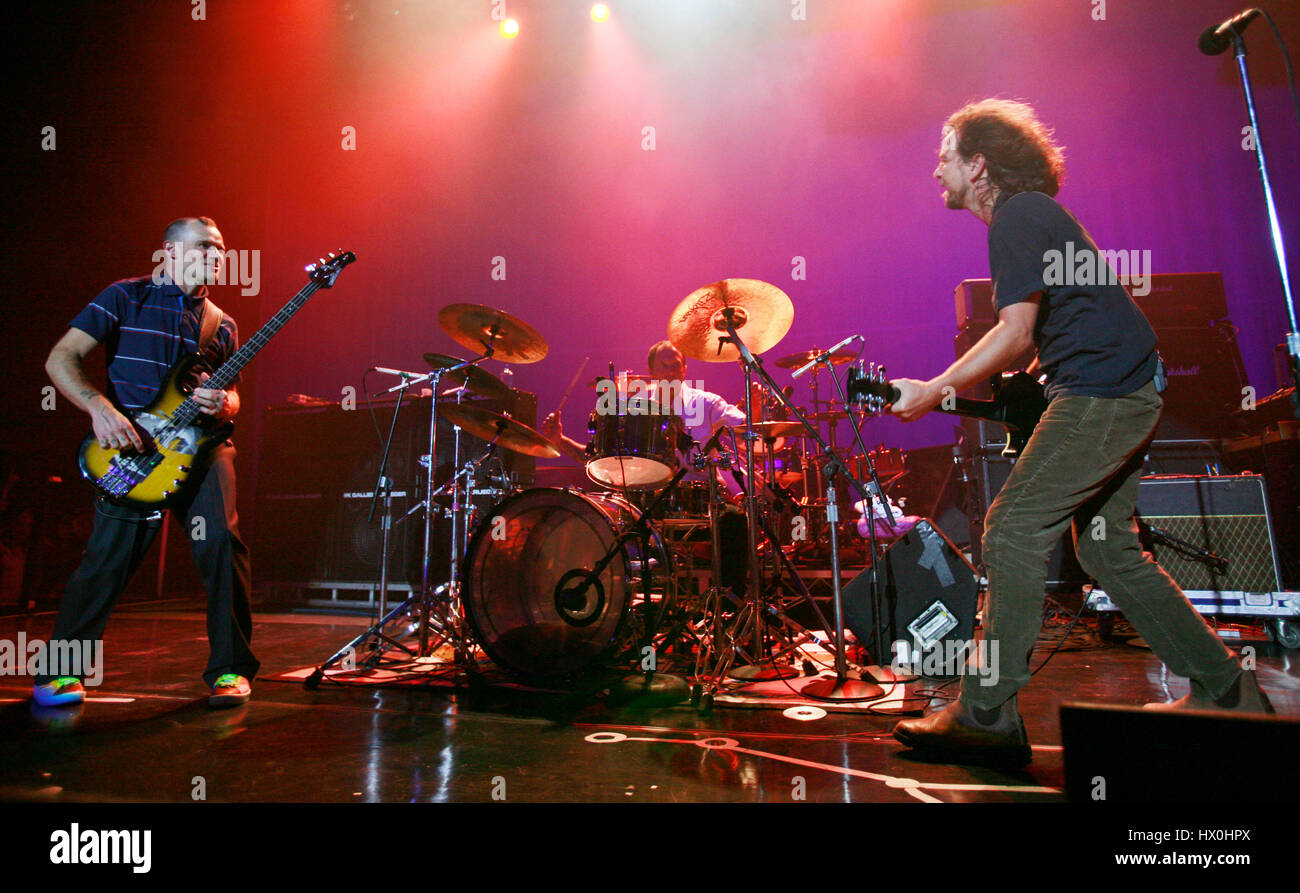 Eddie Vedder, right, performs with Flea of the Red Hot Chili Peppers in
