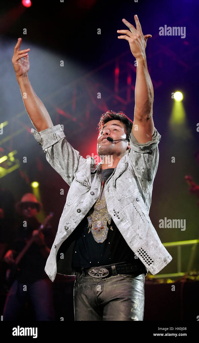 Singer Chayanne performs during a concert  in Irvine, Calif. on Wednesday, Aug. 25, 2005.  Photo by Francis Specker Stock Photo
