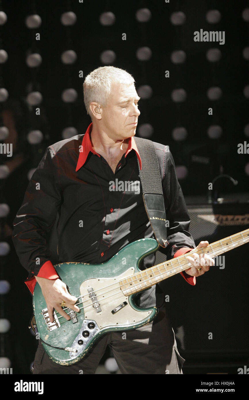 Bass player Adam Clayton of U2 in concert in San Diego, CA on March 28