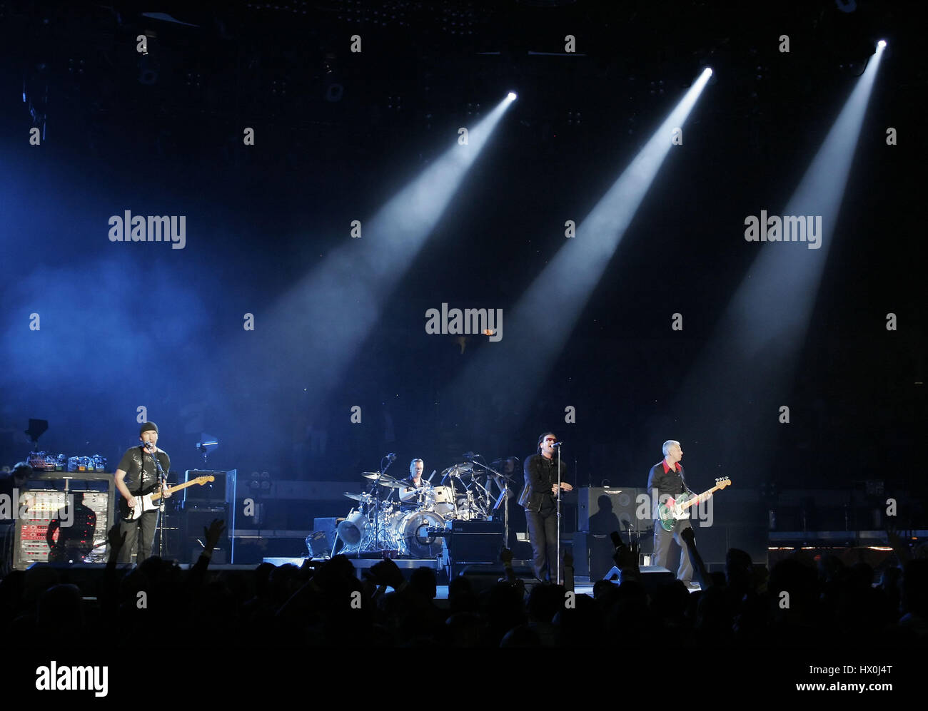 The rock group, U2,  in concert in San Diego, CA on March 28 2005 Photo credit: Francis Specker Stock Photo