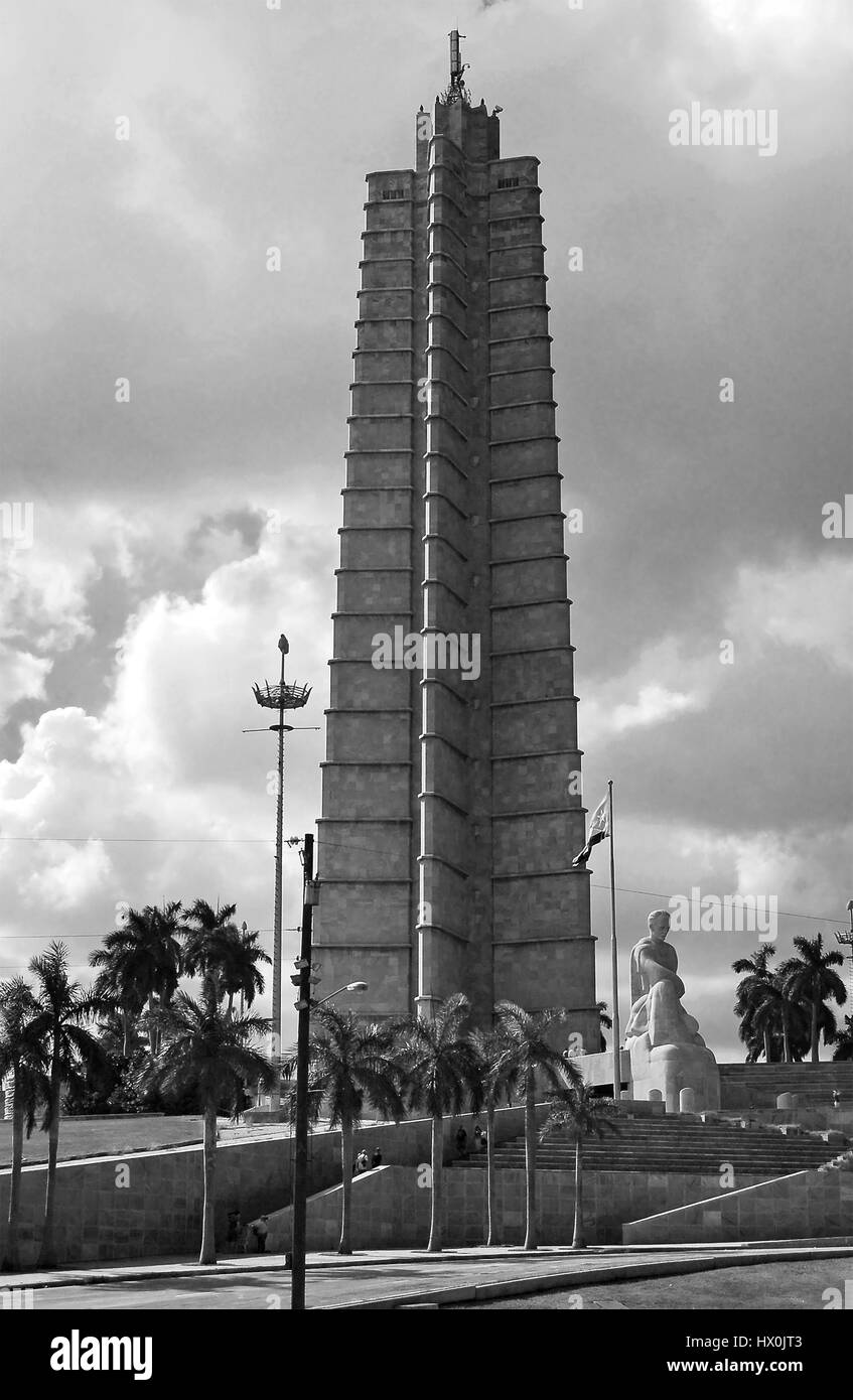 The Jose Marti Memorial Monument (1955-1960) at the Plaza de la Revolucion, City of Havana, Cuba Stock Photo