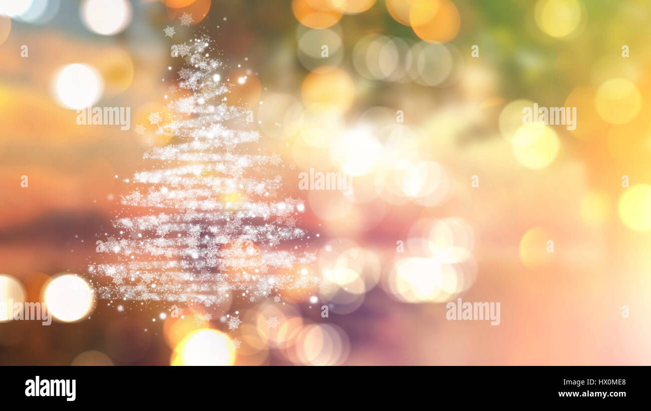 Christmas tree of stars on a bokeh lights background Stock Photo - Alamy