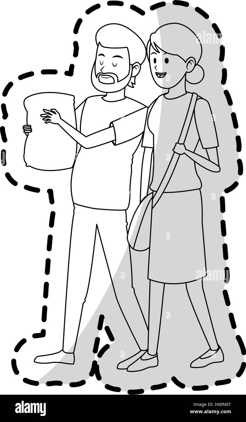 man and woman friends icon image vector illustration design Stock ...