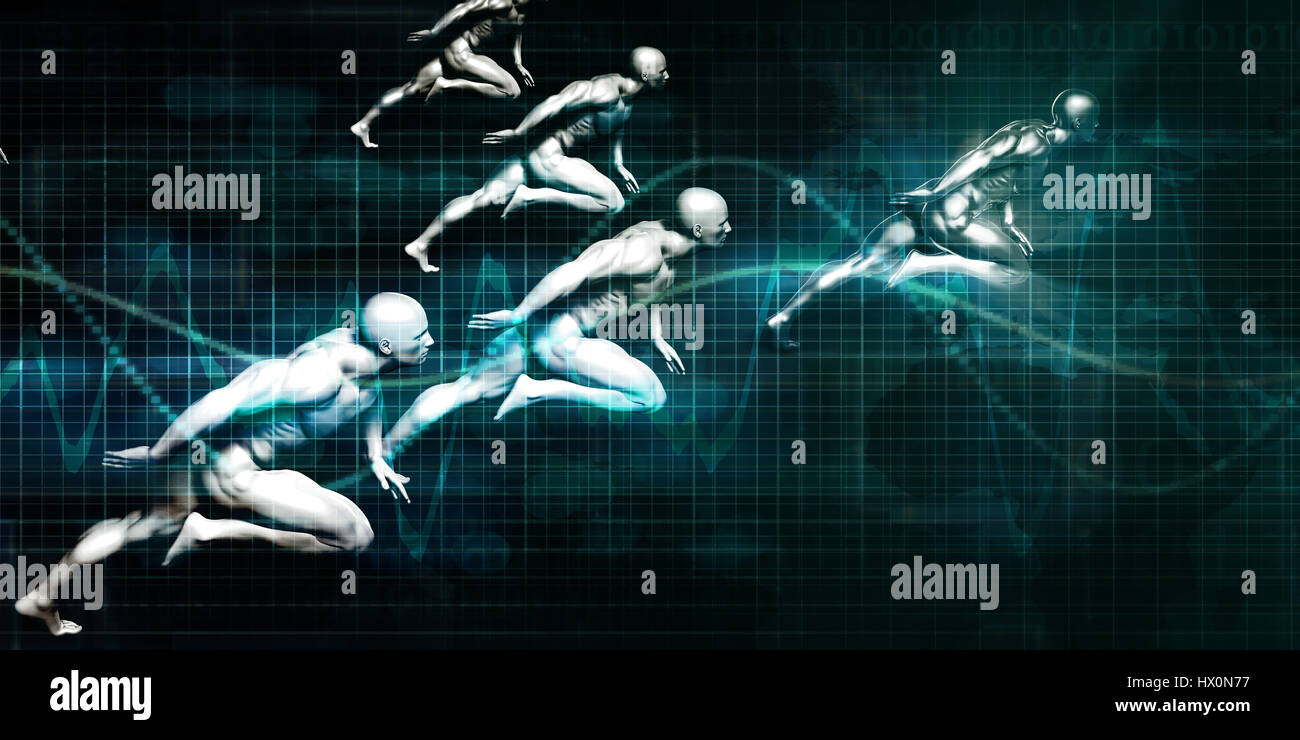 Brain Computer Interface with Square Digital Art Blocks Stock Photo - Alamy