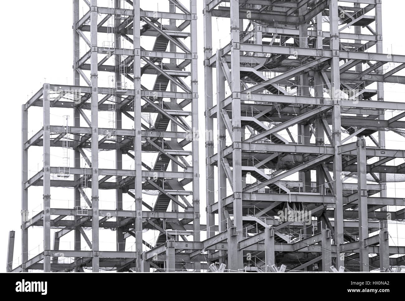 Monochrome image of a large steel structure for a construction project Stock Photo