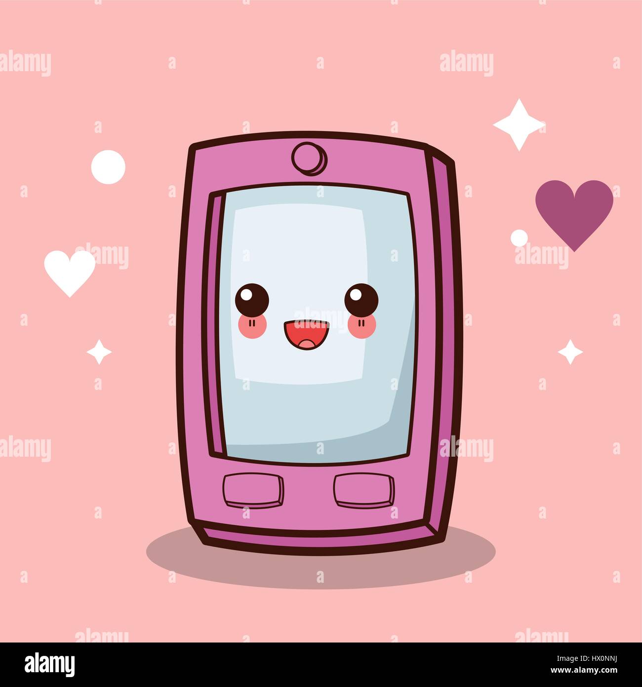 Kawaii Smartphone Character Cartoon Stock Vector Image Art Alamy
