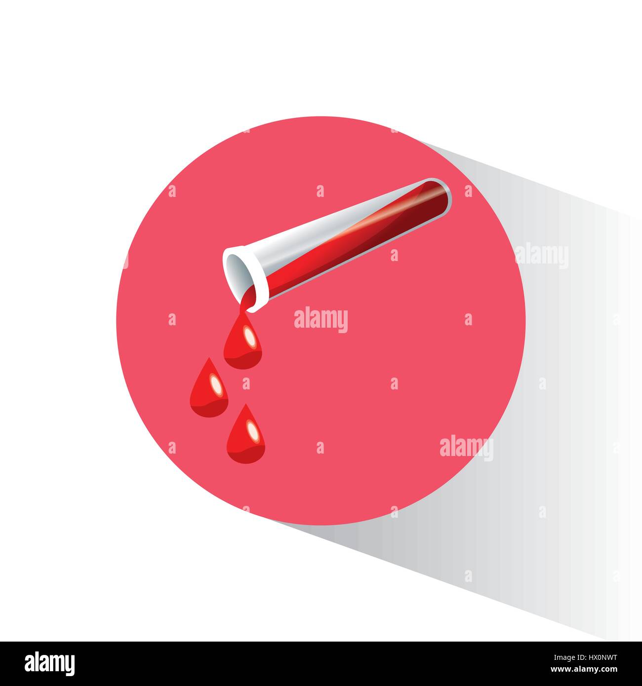 test tube blood pouring drop Stock Vector