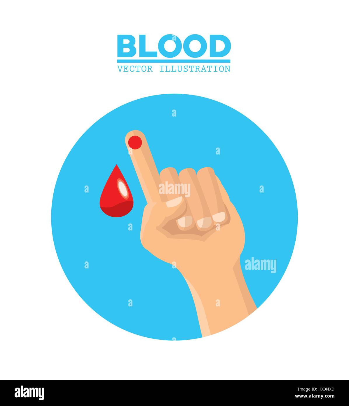 hand with drop blood Stock Vector