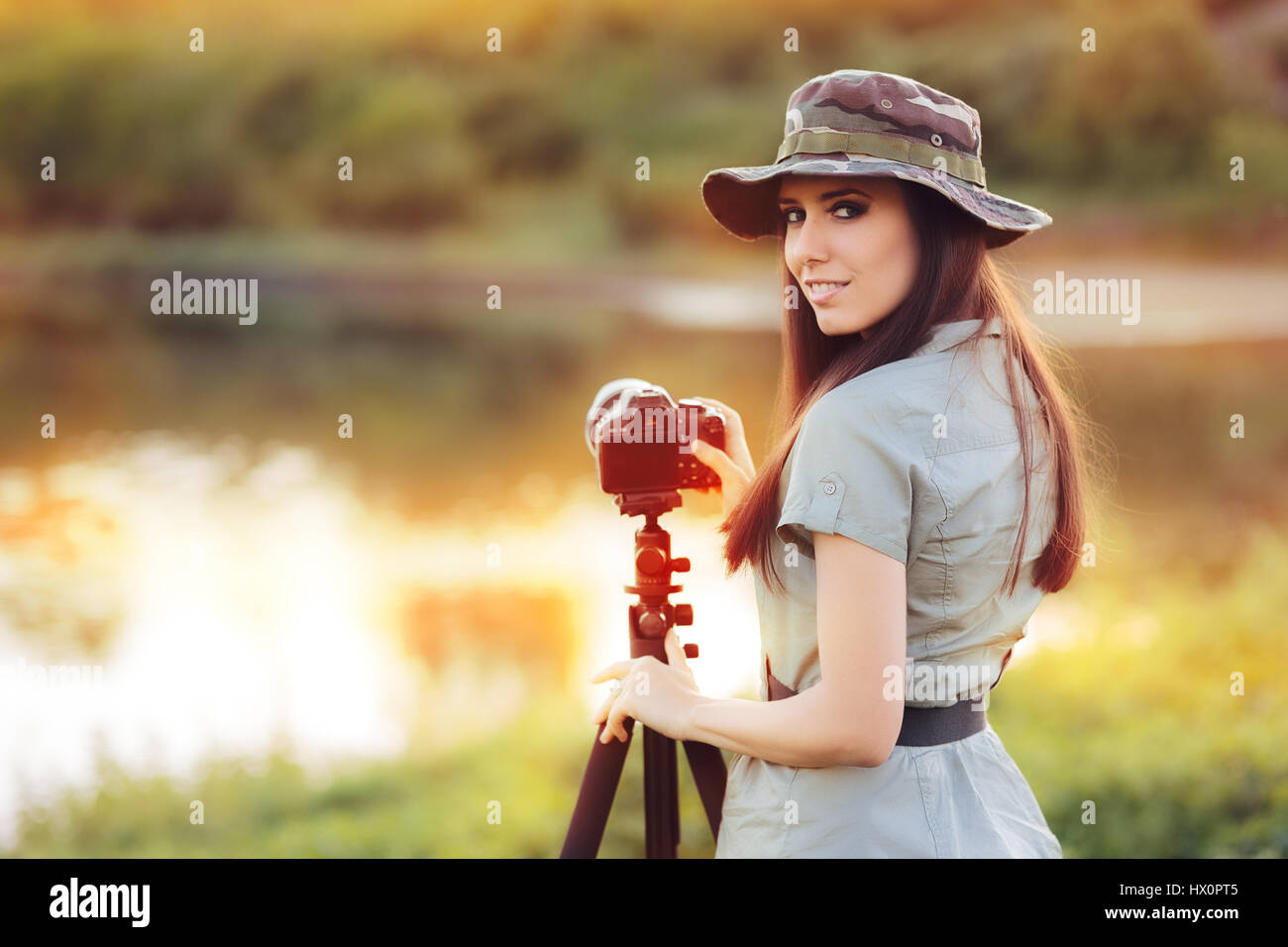 Landscape Photographer with Camera on a Tripod Stock Photo - Alamy