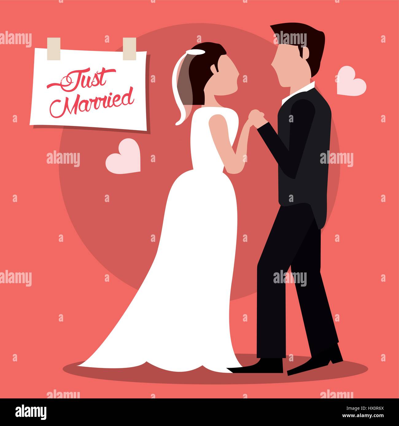 just married couple holding hands Stock Vector Image & Art Alamy
