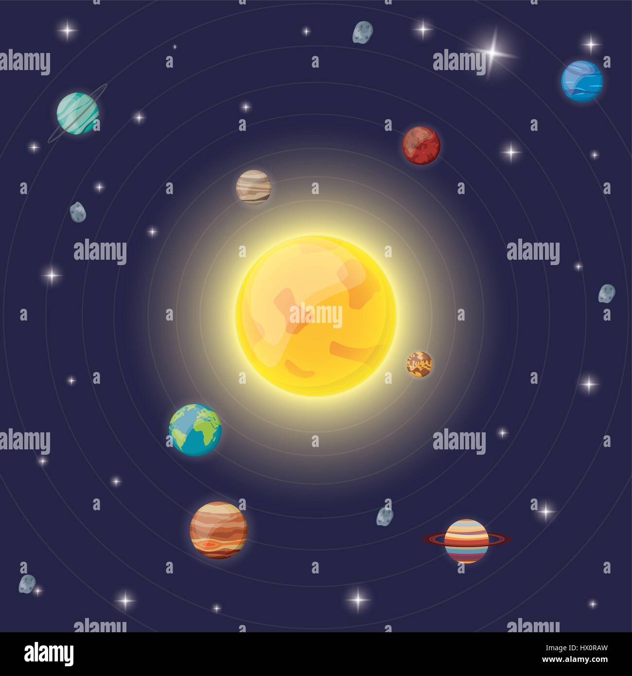 Solar System Map Planets High Resolution Stock Photography and Images ...