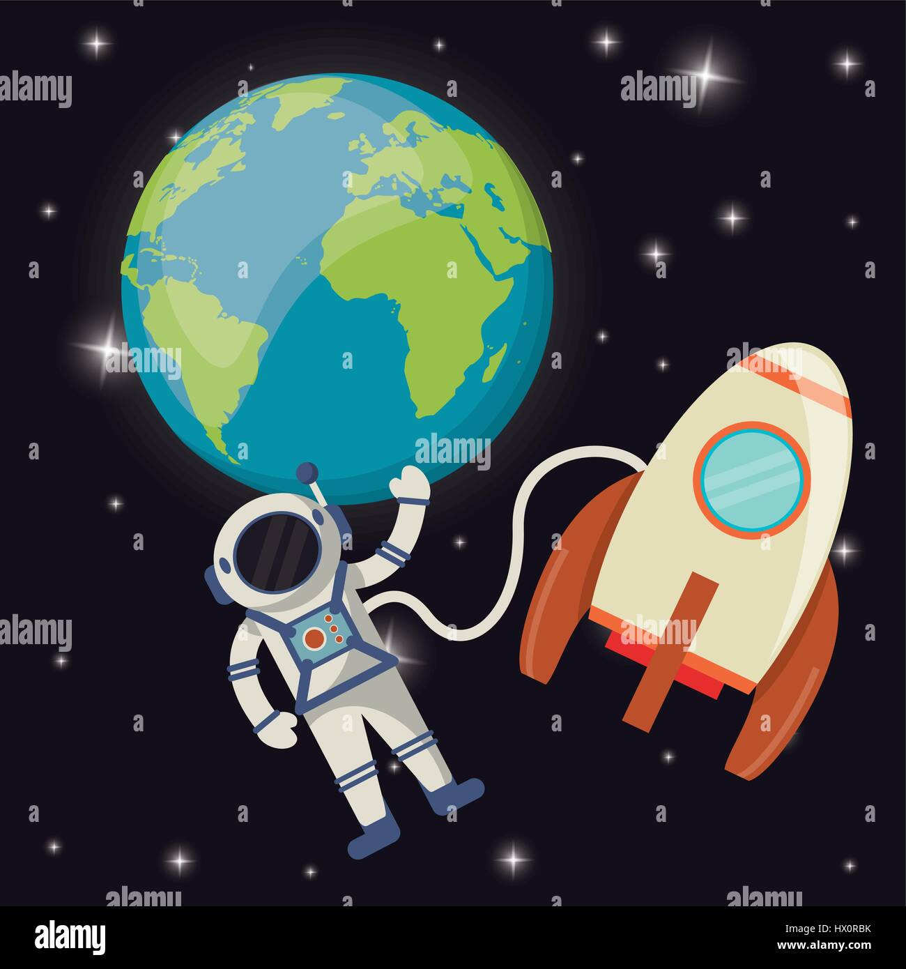 planet earth astronaut rocket space Stock Vector Image & Art - Alamy