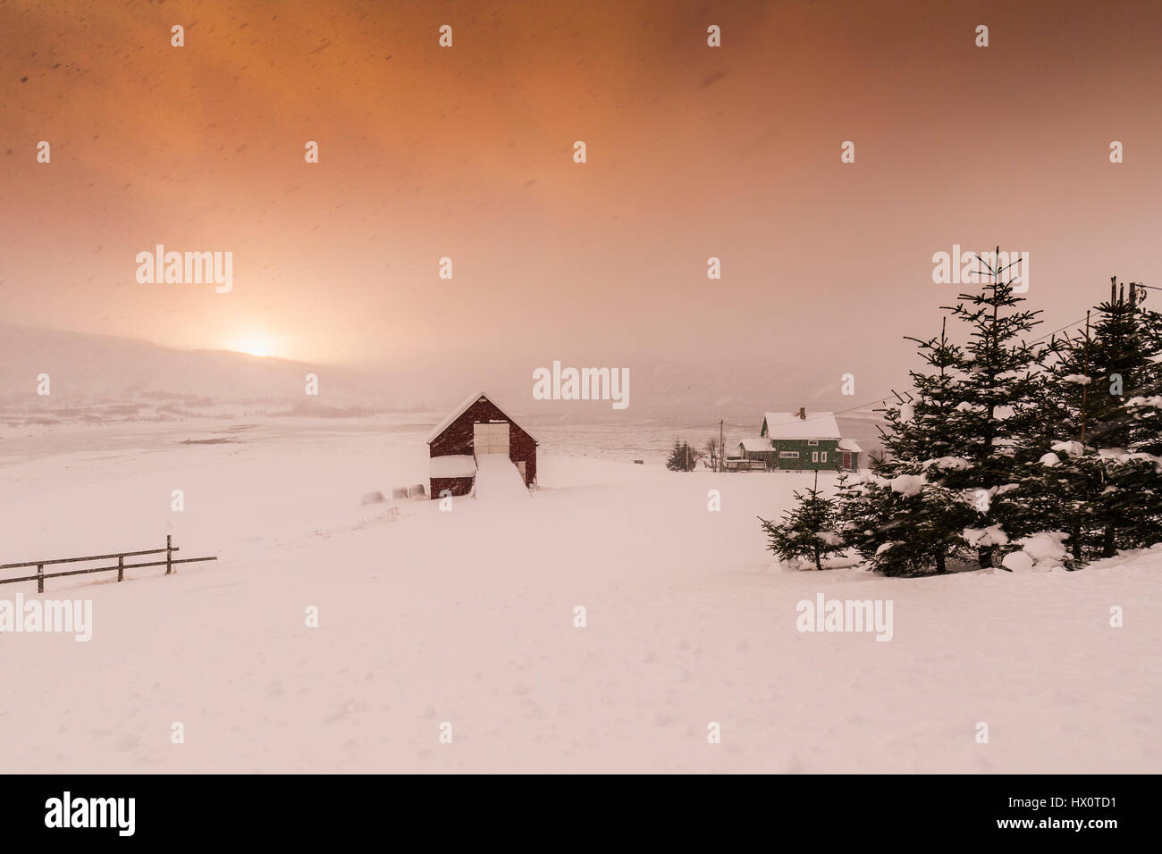 Typical norwegian warm and cosy house located at the lakeside at a