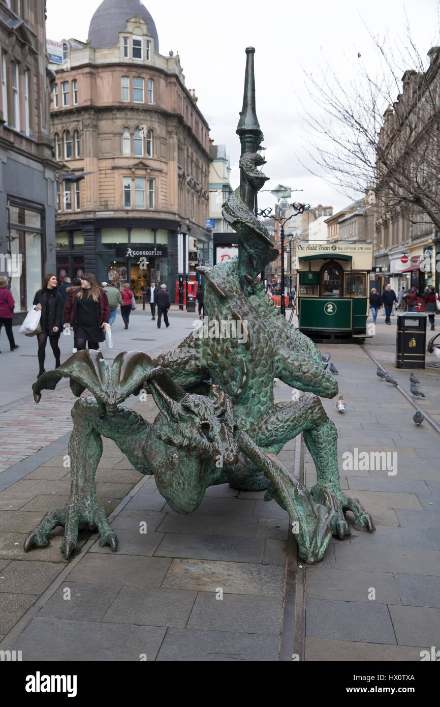 The Dundee dragon statue Stock Photo