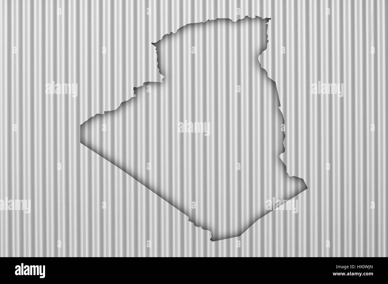 Map of Algeria on corrugated iron Stock Photo - Alamy