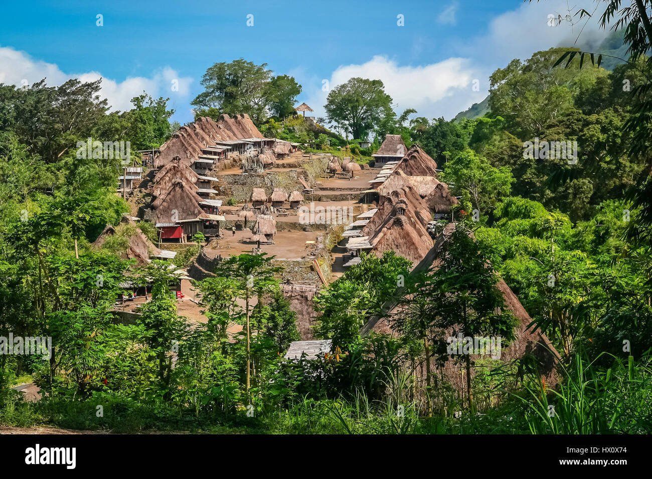 Traditional huts in the Indonesian village Bena on Flores island