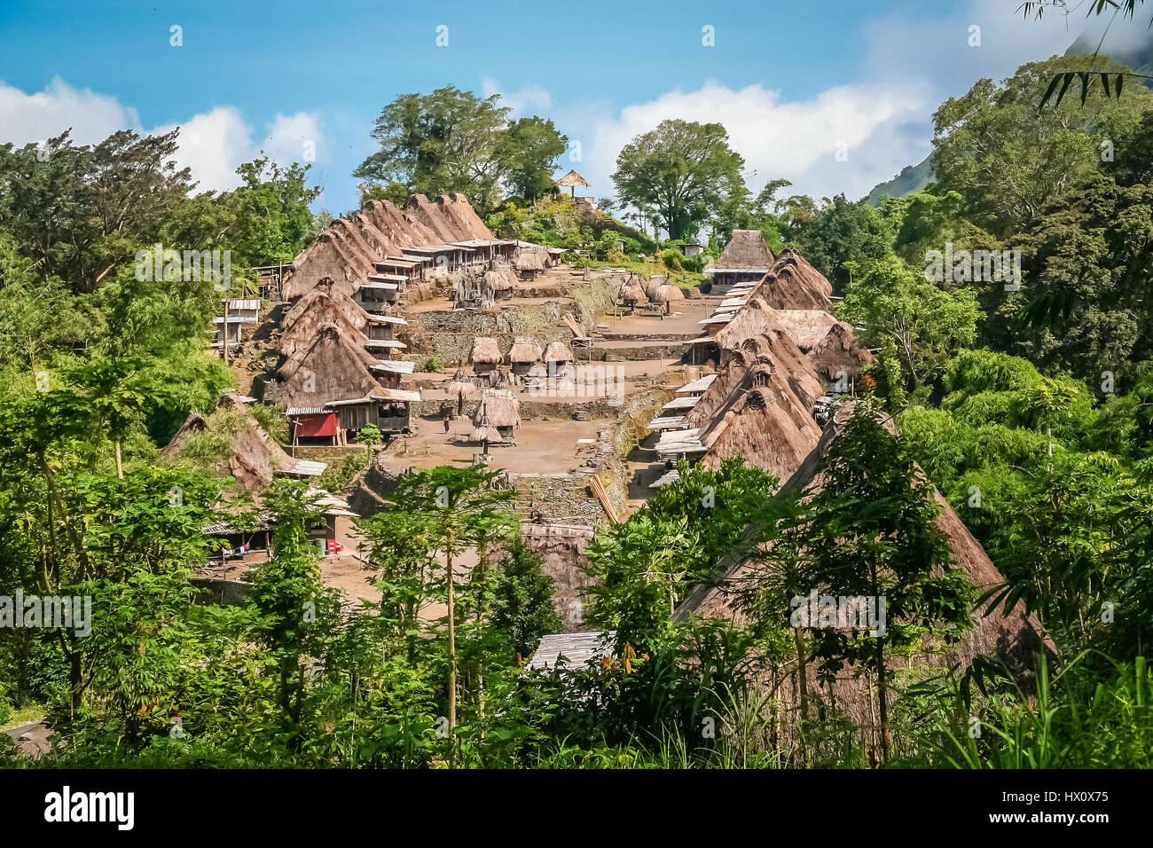 Traditional huts in the Indonesian village Bena on Flores island