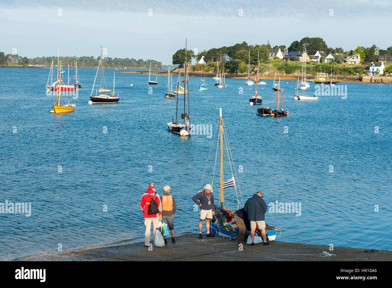 Larmor-Baden (Brittany, north-western France): landscape of the Gulf of Morbihan Stock Photo