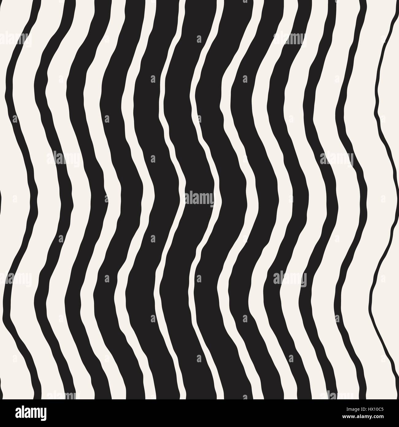 Seamless Wavy Hand Drawn Stripes Pattern. Repeating Vector Texture ...