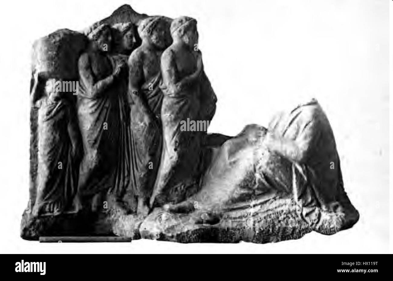 The term 'Eleusis Agelastos petra' refers to a depiction of a sacred site in ancient Greece. Eleusis was famous for its mystery cults, and 'Agelastos petra' refers to a specific rock in the area. This site was integral to religious practices, particularly the Eleusinian Mysteries, which were central to ancient Greek spirituality. Stock Photo