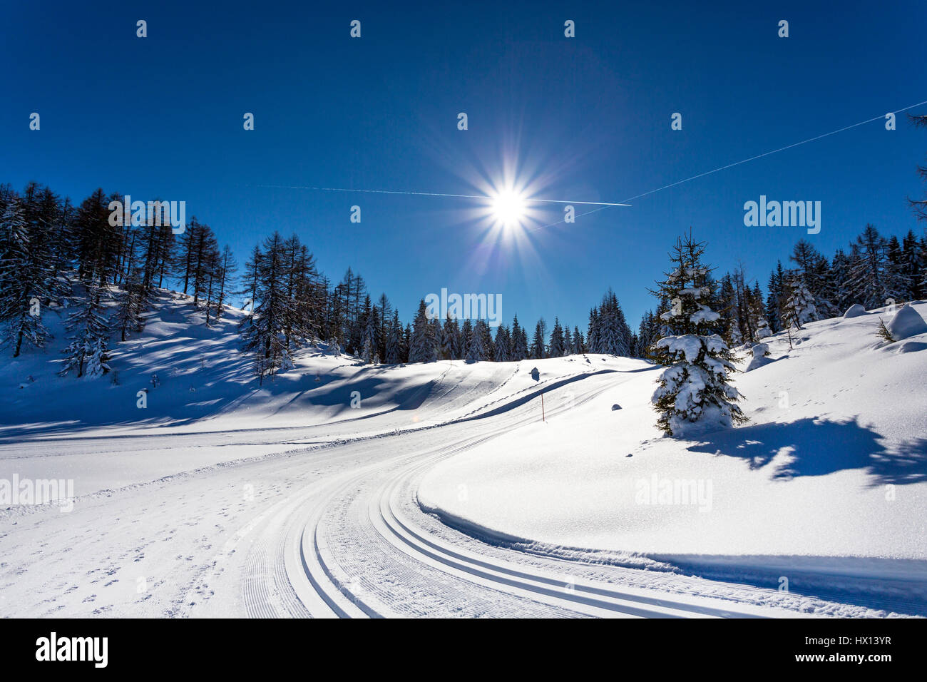 Austria, St Johann im Pongau, Alpendorf, Obergassalm, snow-covered winter landscape Stock Photo