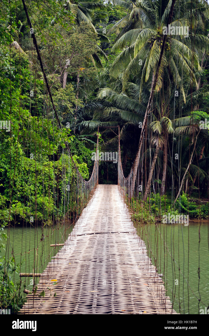 Indonesia, Java, suspension bridge Stock Photo - Alamy