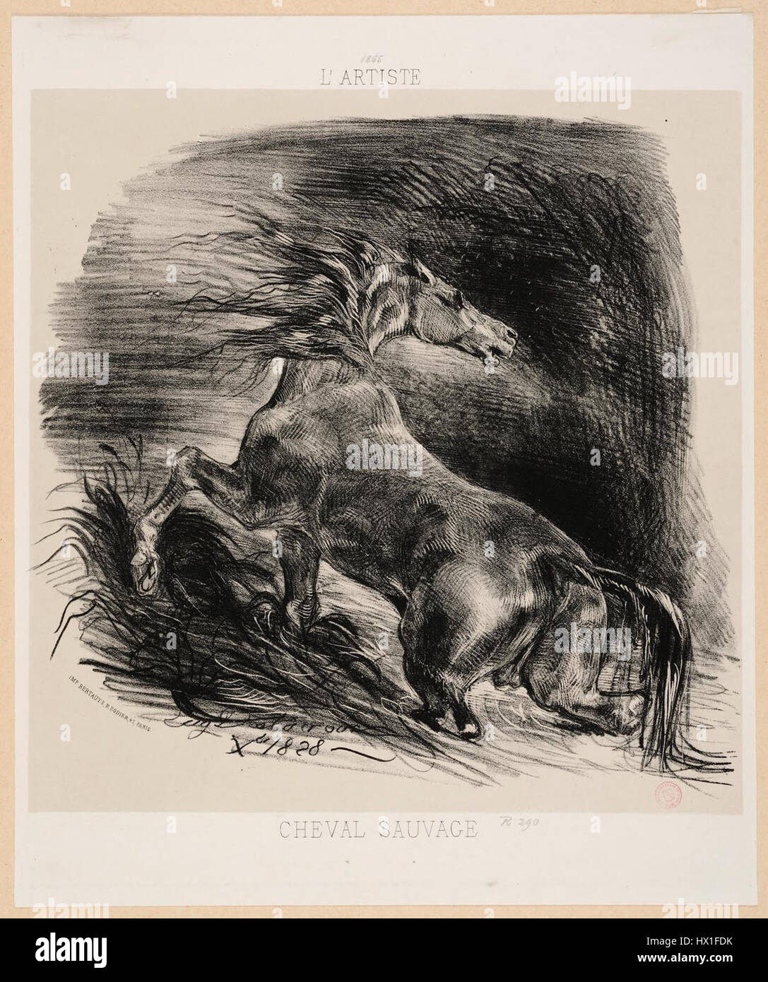 Delacroix Cheval sauvage 1828 Stock Photo