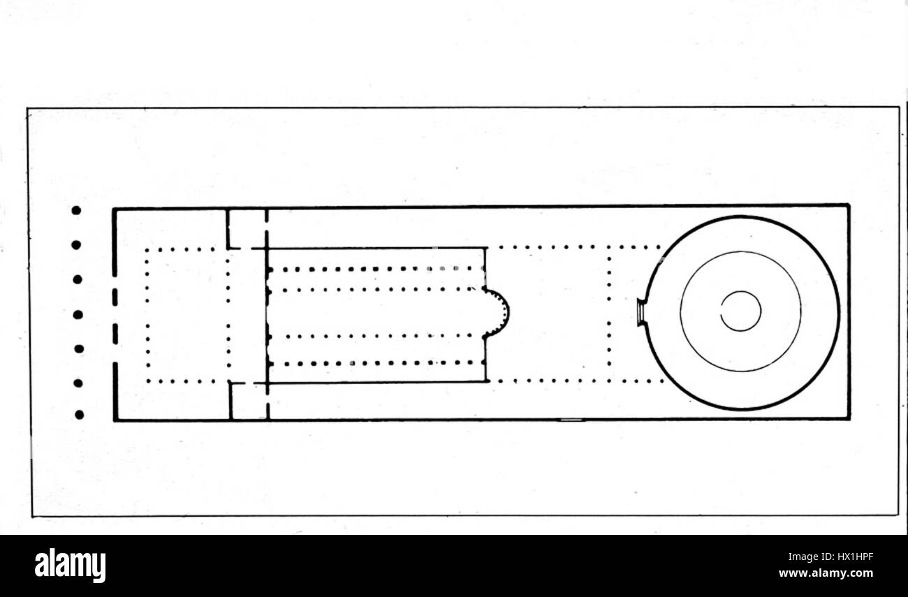 The 4th century plan of the Church of the Holy Sepulchre, dated to around 345 CE, outlines one of Christianity's most sacred sites, traditionally believed to be the location of Jesus' crucifixion and burial. Stock Photo