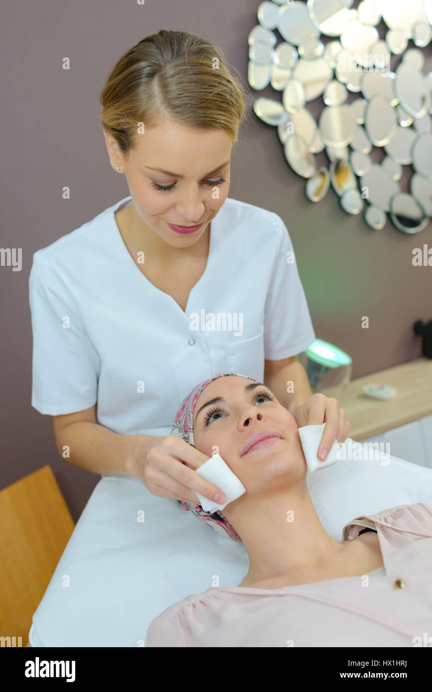 Beautician performingStock Photo Alamy