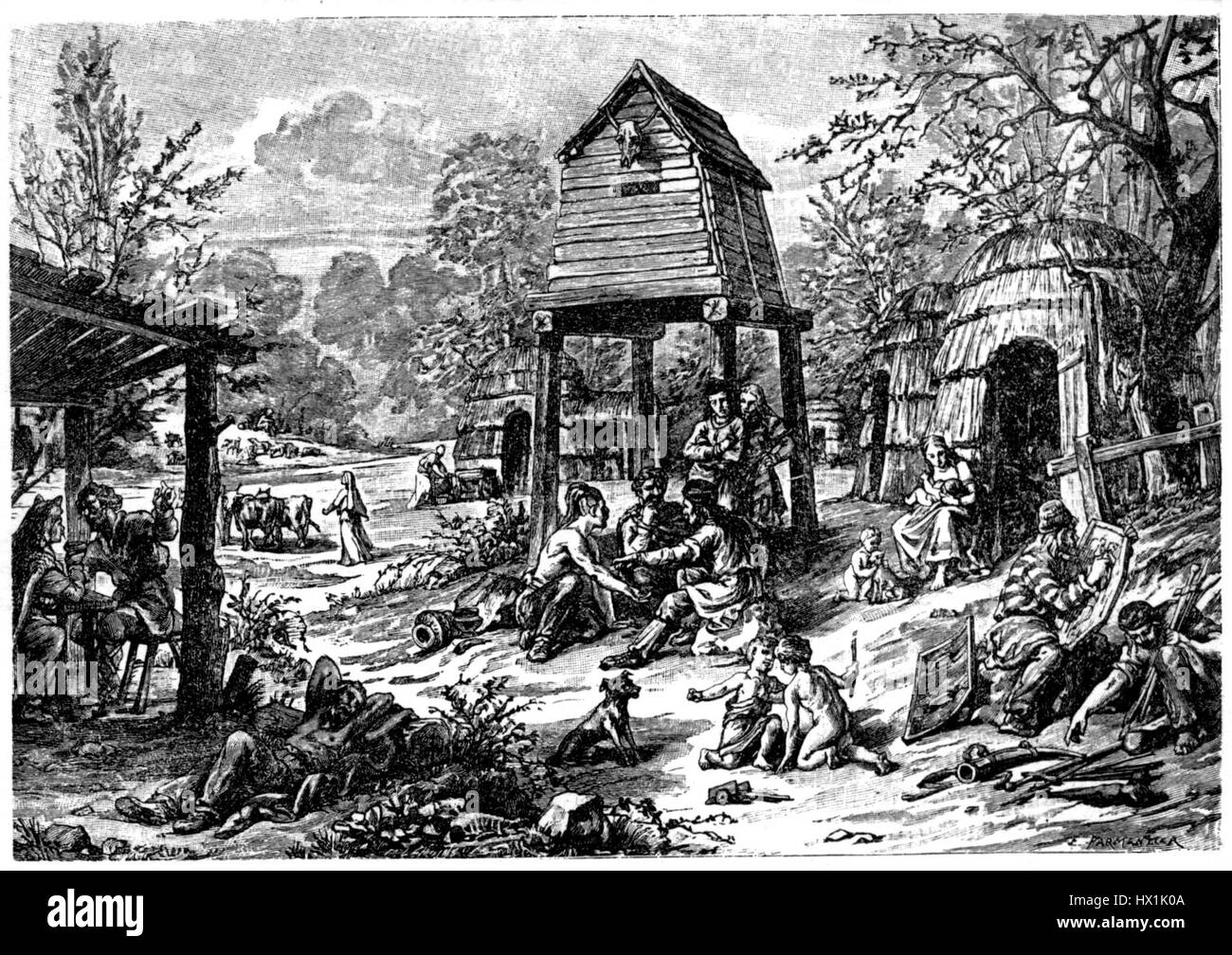 This painting by E. Parmentier depicts a peaceful scene from a German ...