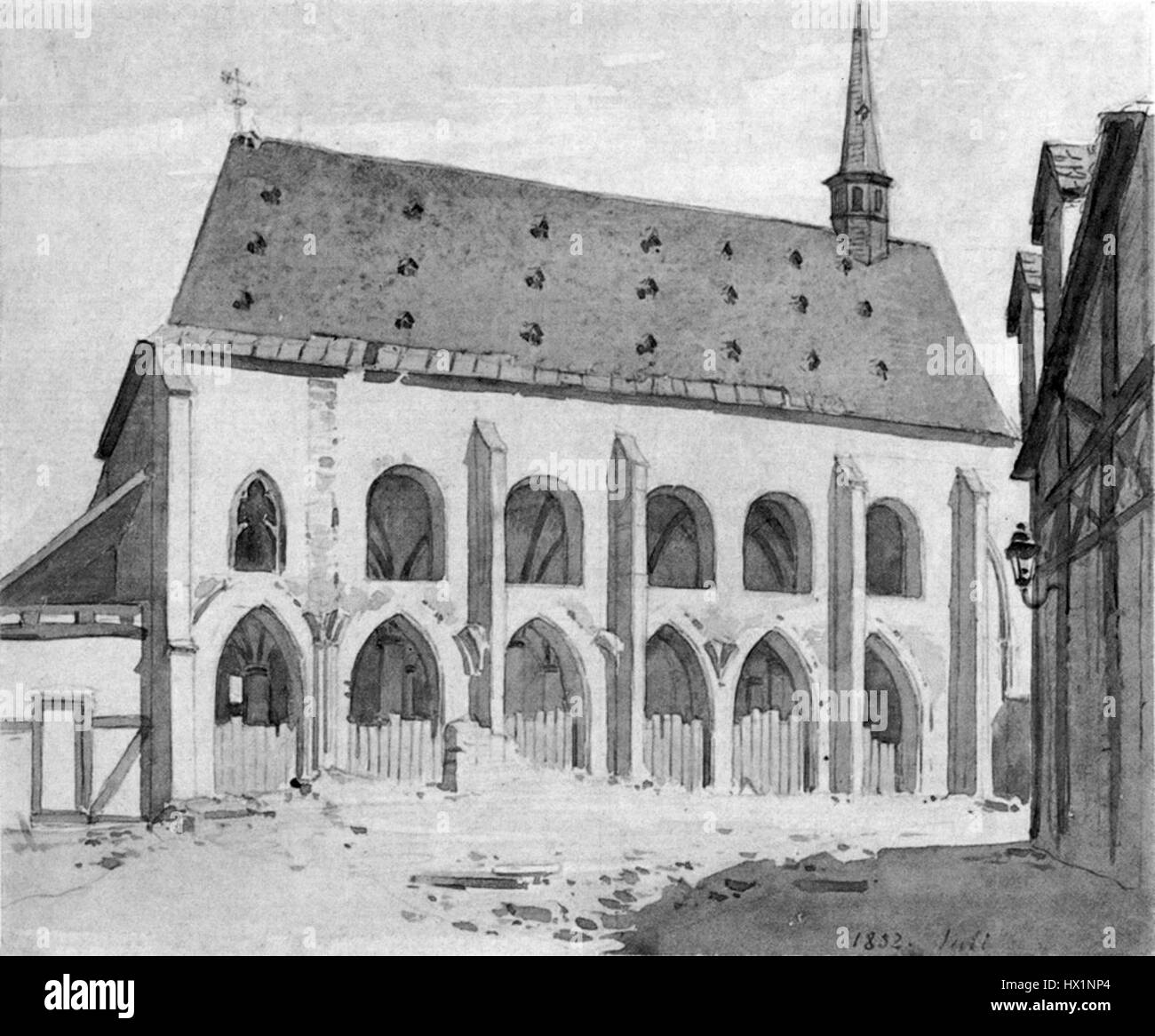Frankfurt Dominikanerkloster 1852 Stock Photo