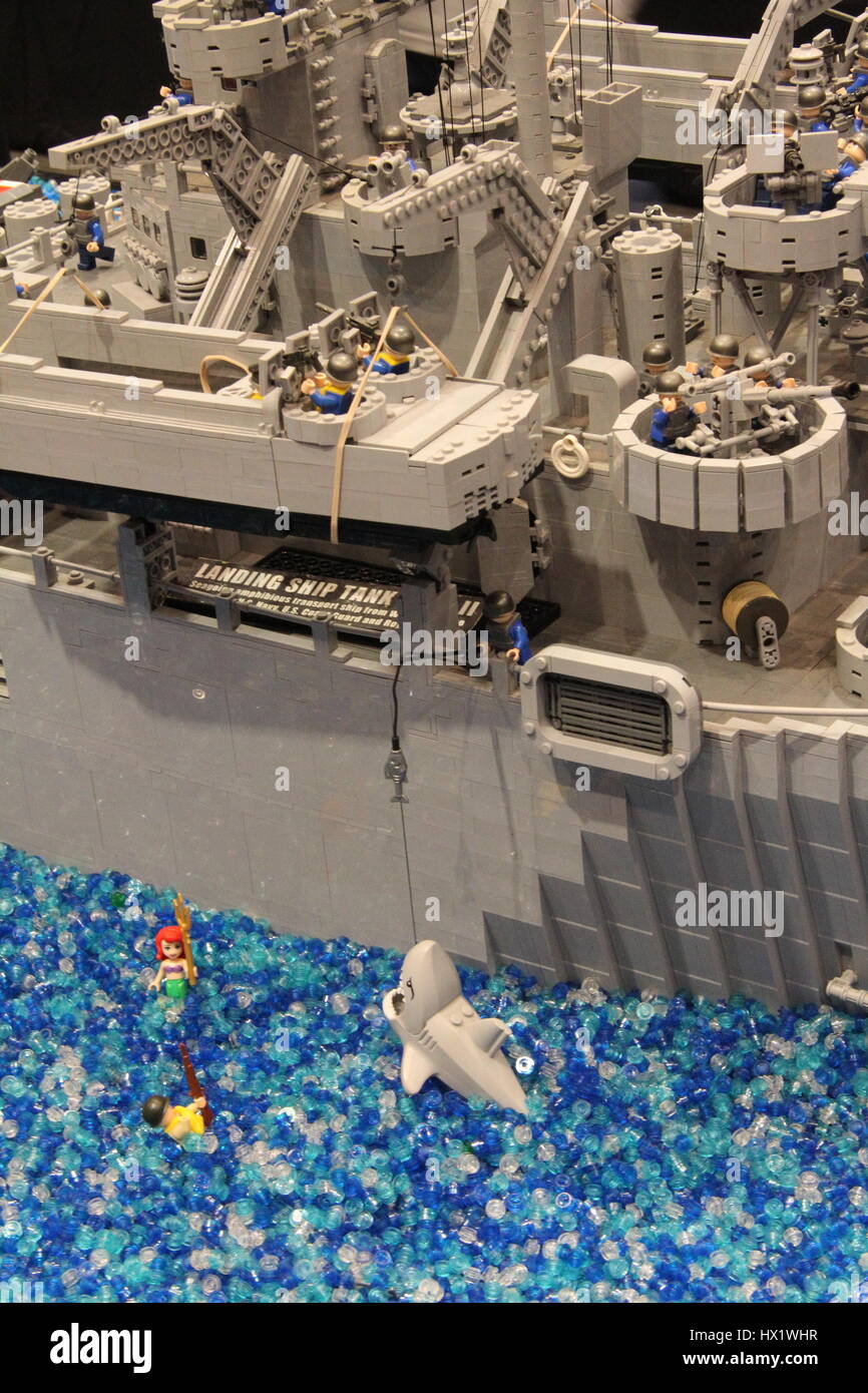 Lego Mini figures at Lego Convention Stock Photo