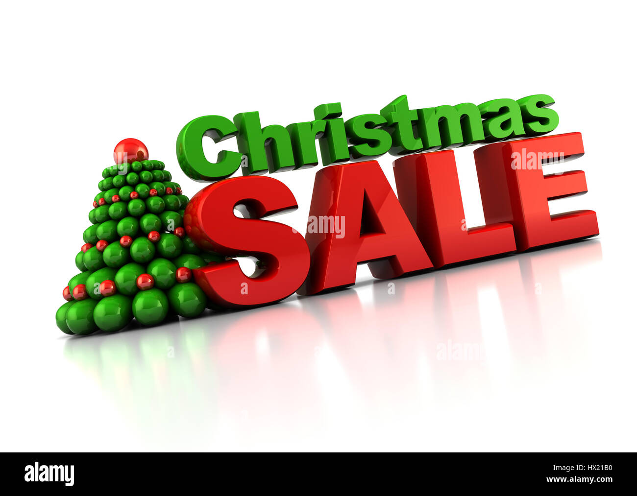 abstract 3d illustration of Christmas sale sign, over white background Stock Photo