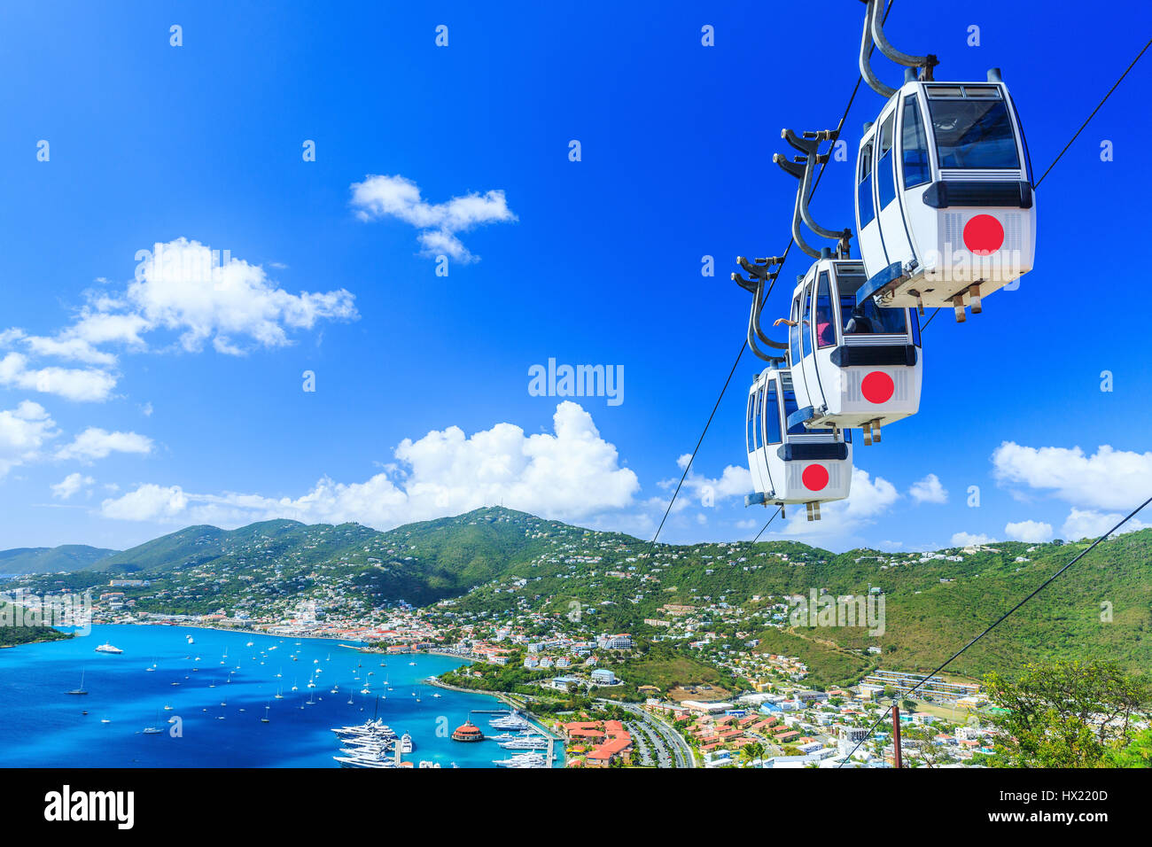 Caribbean, St. Thomas, USVI. Cable car at Heavensight in Charlotte