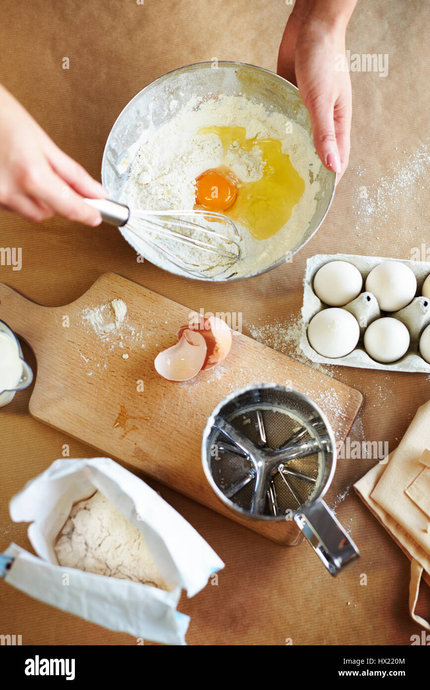 Mixing the ingredients all together Stock Photo Alamy
